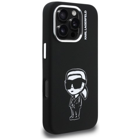 Etui Karl Lagerfeld Silicone Karl Sketch MagSafe do iPhone 16 Pro czarny