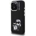 Etui Karl Lagerfeld Silicone Karl&Choupette Sketch MagSafe do iPhone 16 Pro czarny