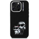 Etui Karl Lagerfeld Silicone Karl&Choupette Sketch MagSafe do iPhone 16 Pro czarny