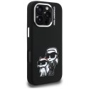 Etui Karl Lagerfeld Silicone Karl&Choupette Sketch MagSafe do iPhone 16 Pro czarny
