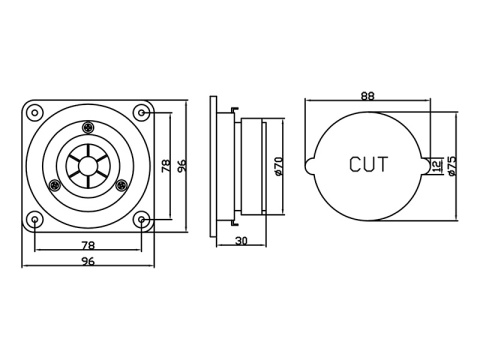 Głośnik YDQ406 4"50W 8Ohm BLOW wysokotonowy tweeter
