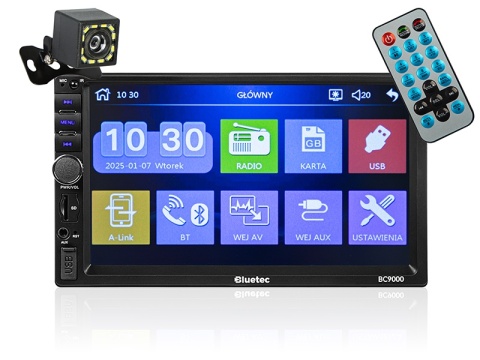 Radio BLUETEC BC9000 2DIN 7" + kamera cofania