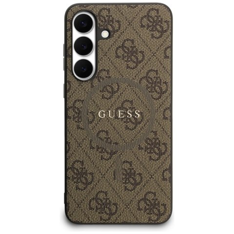 Etui Guess 4G Ring Classic Logo MagSafe do Samsung Galaxy S25 FE brązowy