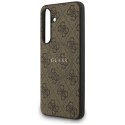 Etui Guess 4G Ring Classic Logo MagSafe do Samsung Galaxy S25 FE brązowy