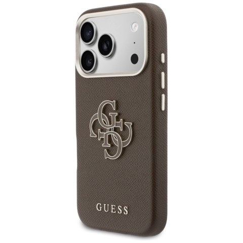 Etui Guess FW Resin Logo do iPhone 17 Pro brązowy