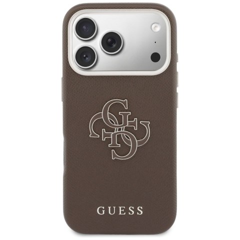 Etui Guess FW Resin Logo do iPhone 17 Pro brązowy