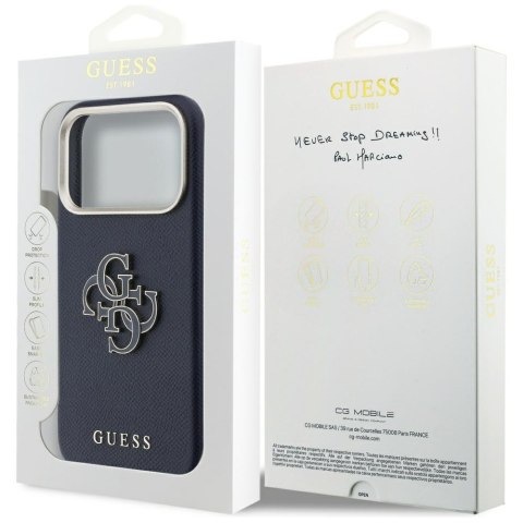 Etui Guess FW Resin Logo do iPhone 17 Pro niebieski