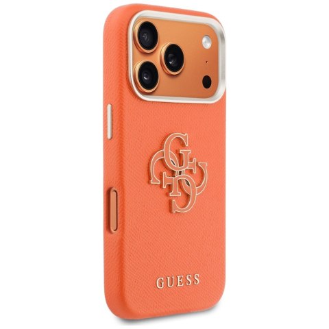 Etui Guess FW Resin Logo do iPhone 17 Pro pomarańczowy