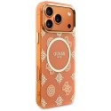 Etui Guess IML Peony Dot MagSafe do iPhone 17 Pro Max pomarańczowy