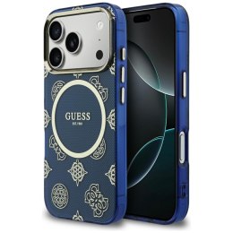 Etui Guess IML Peony Dot MagSafe do iPhone 17 Pro niebieski