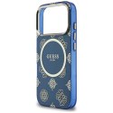 Etui Guess IML Peony Dot MagSafe do iPhone 17 Pro niebieski