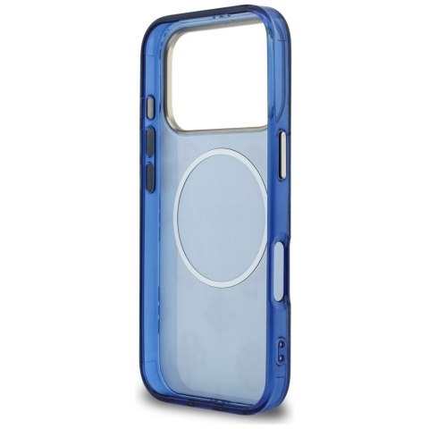 Etui Guess IML Peony Dot MagSafe do iPhone 17 Pro niebieski