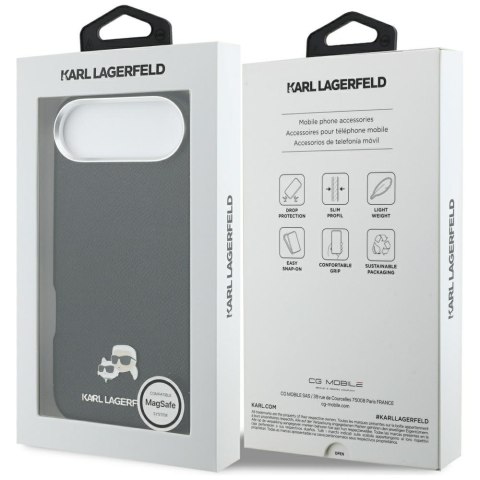 Etui Karl Lagerfeld Karl & Choupette Head Pins Saffiano MagSafe do iPhone Air czarny