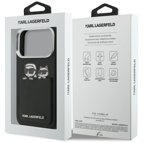 Etui Karl Lagerfeld Karl & Choupette Print & Pocket do iPhone 17 Pro Max czarny