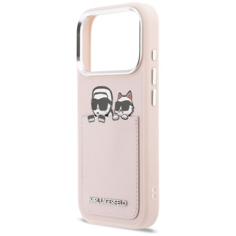 Etui Karl Lagerfeld Karl & Choupette Print & Pocket do iPhone 17 Pro Max różowy