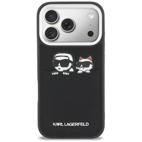 Etui Karl Lagerfeld Karl & Choupette Print & Pocket do iPhone 17 Pro czarny