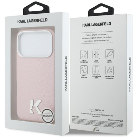 Etui Karl Lagerfeld Karl Head Logo MagSafe do iPhone 17 Pro Max różowy