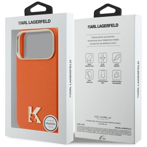 Etui Karl Lagerfeld Karl Head Logo MagSafe do iPhone 17 Pro pomarańczowy