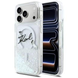 Etui Karl Lagerfeld Liquid Glitter Karl Script Logo MagSafe do iPhone 17 Pro Max przezroczysty