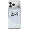 Etui Karl Lagerfeld Liquid Glitter Karl Script Logo MagSafe do iPhone 17 Pro Max przezroczysty