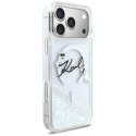 Etui Karl Lagerfeld Liquid Glitter Karl Script Logo MagSafe do iPhone 17 Pro Max przezroczysty