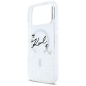 Etui Karl Lagerfeld Liquid Glitter Karl Script Logo MagSafe do iPhone 17 Pro Max przezroczysty