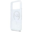 Etui Karl Lagerfeld Liquid Glitter Karl Script Logo MagSafe do iPhone 17 Pro Max przezroczysty