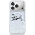 Etui Karl Lagerfeld Liquid Glitter Karl Script Logo MagSafe do iPhone 17 Pro przezroczysty