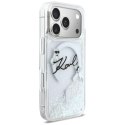 Etui Karl Lagerfeld Liquid Glitter Karl Script Logo MagSafe do iPhone 17 Pro przezroczysty
