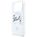 Etui Karl Lagerfeld Liquid Glitter Karl Script Logo MagSafe do iPhone 17 Pro przezroczysty