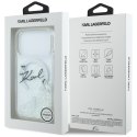 Etui Karl Lagerfeld Liquid Glitter Karl Script Logo MagSafe do iPhone 17 Pro przezroczysty