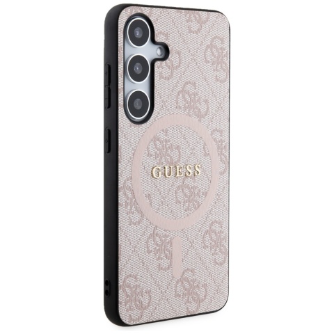 Guess GUHMS24SG4GFRP S24 S921 różowy/pink hardcase 4G Collection Leather Metal Logo MagSafe