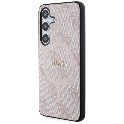 Guess GUHMS24SG4GFRP S24 S921 różowy/pink hardcase 4G Collection Leather Metal Logo MagSafe
