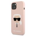 Karl Lagerfeld KLHCP13MSLKHLP iPhone 13/ 14 / 15 6,1" jasnoróżowy/light pink hardcase Silicone Karl`s Head