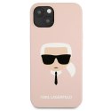Karl Lagerfeld KLHCP13MSLKHLP iPhone 13/ 14 / 15 6,1" jasnoróżowy/light pink hardcase Silicone Karl`s Head