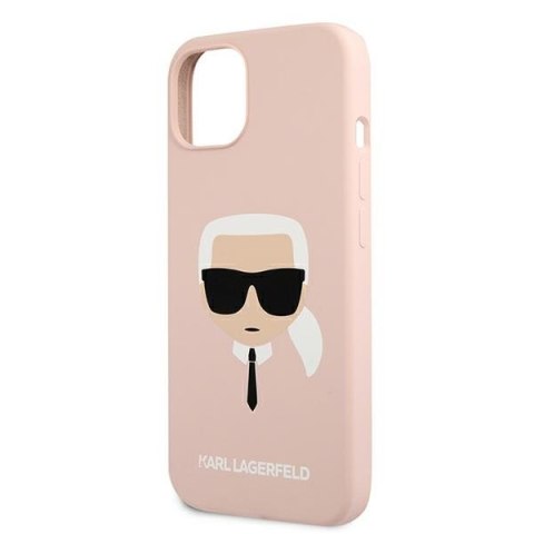 Karl Lagerfeld KLHCP13MSLKHLP iPhone 13/ 14 / 15 6,1" jasnoróżowy/light pink hardcase Silicone Karl`s Head