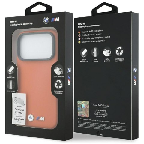 Etui BMW M Metal Logo MagSafe do iPhone 17 Pro pomarańczowy