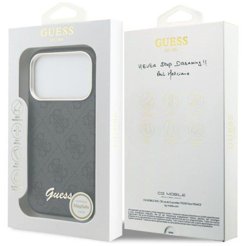 Etui Guess 4G Script MagSafe do iPhone 17 Pro Max czarny