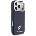 Etui Karl Lagerfeld Karl & Choupette Head Pins Saffiano MagSafe do iPhone 17 Pro niebieski