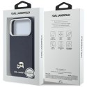 Etui Karl Lagerfeld Karl & Choupette Head Pins Saffiano MagSafe do iPhone 17 Pro niebieski