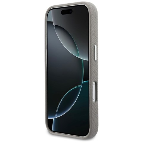 Etui Karl Lagerfeld Karl & Choupette Head Pins Saffiano MagSafe do iPhone 17 Pro szary