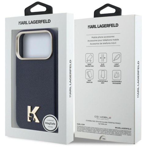 Etui Karl Lagerfeld Karl Head Logo MagSafe do iPhone 17 Pro niebieski