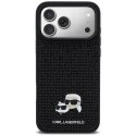 Etui Karl Lagerfeld Rhinestones Karl&Choupette Pin do iPhone 17 Pro Max czarny
