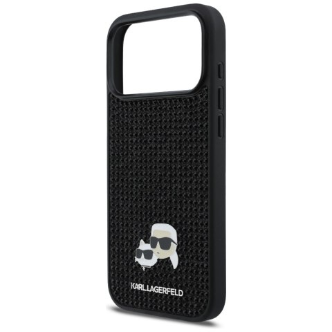 Etui Karl Lagerfeld Rhinestones Karl&Choupette Pin do iPhone 17 Pro Max czarny