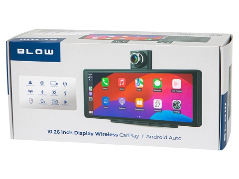 Stacja Multimedialna bezprzewodowa CarPlay5.0 BLOW z wideorejestratorem i kamerą cofania