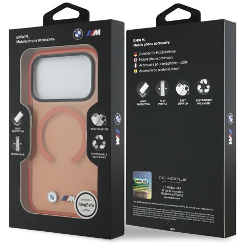 Etui BMW M IML Metal Logos MagSafe do iPhone 17 Pro pomarańczowy