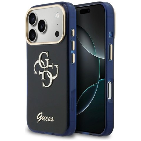 Etui Guess IML 4G Script Metal do iPhone 17 Pro Max niebieski
