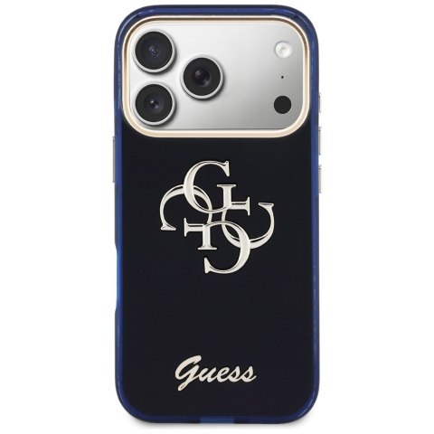 Etui Guess IML 4G Script Metal do iPhone 17 Pro Max niebieski