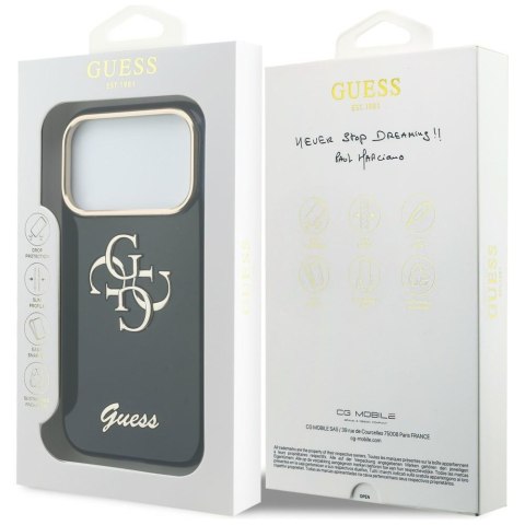 Etui Guess IML 4G Script Metal do iPhone 17 Pro niebieski