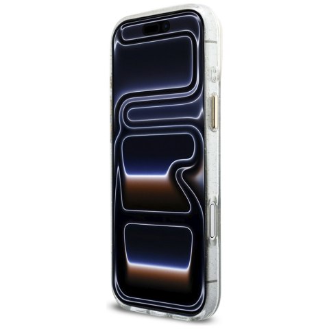Etui Guess IML Glitters Script Strap MagSafe do iPhone 17 Pro Max przezroczysty